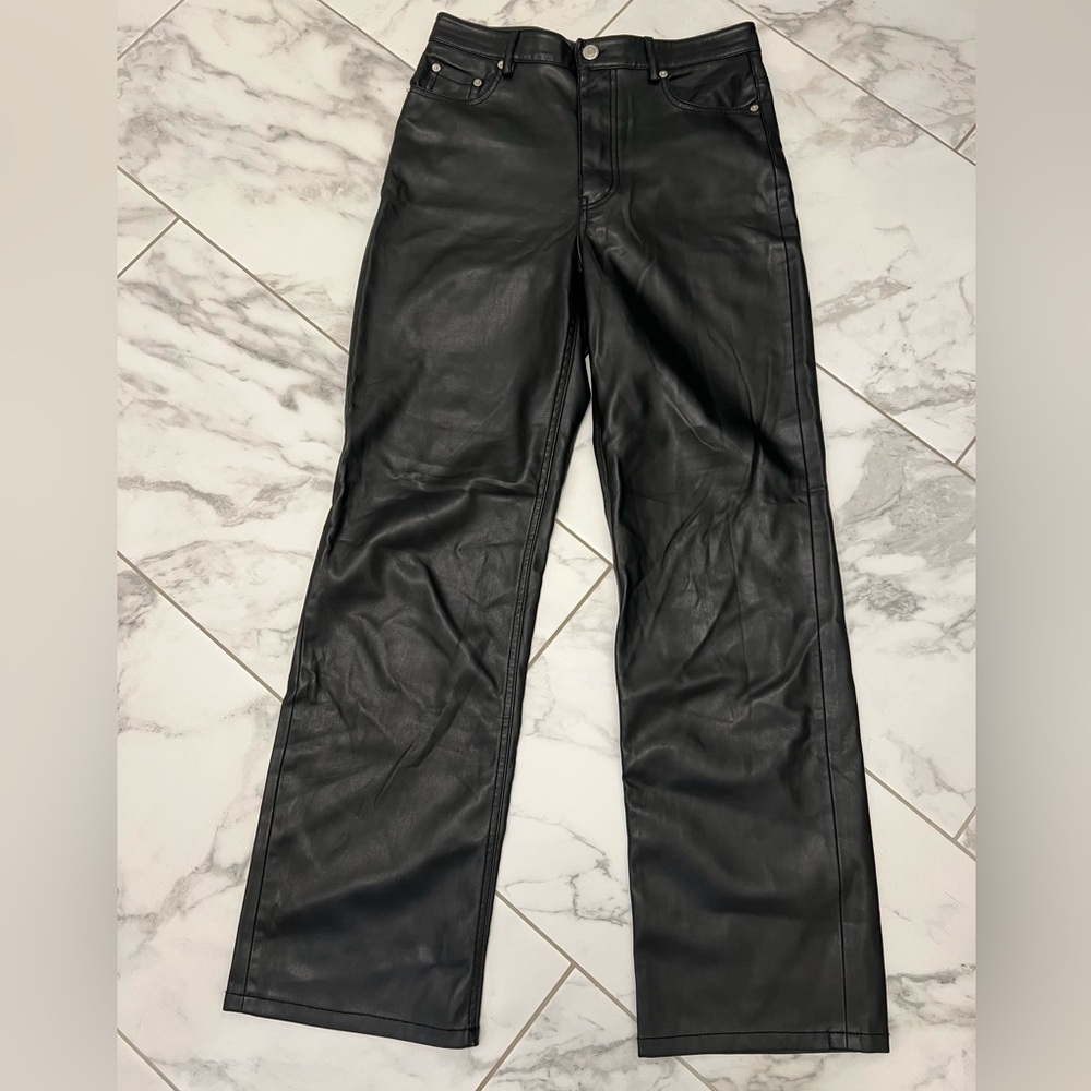 Zara Black Faux Leather Pants